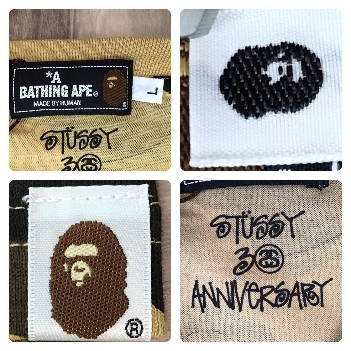 BAPE × stussy 30th Anniversary World Tour T-shirt 1st camo A BAPE × stussy 30th Anniversary World Tour T-shirt 1st camo A