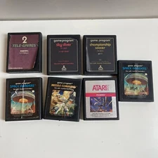 Atari Game Cartridges Lot of 7 Space Invaders Sky Diver Missile Command Untested