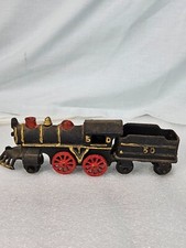 Cast Iron Train Locomotive Steam Engine Coal Car 50 Vintage Rolls Nice