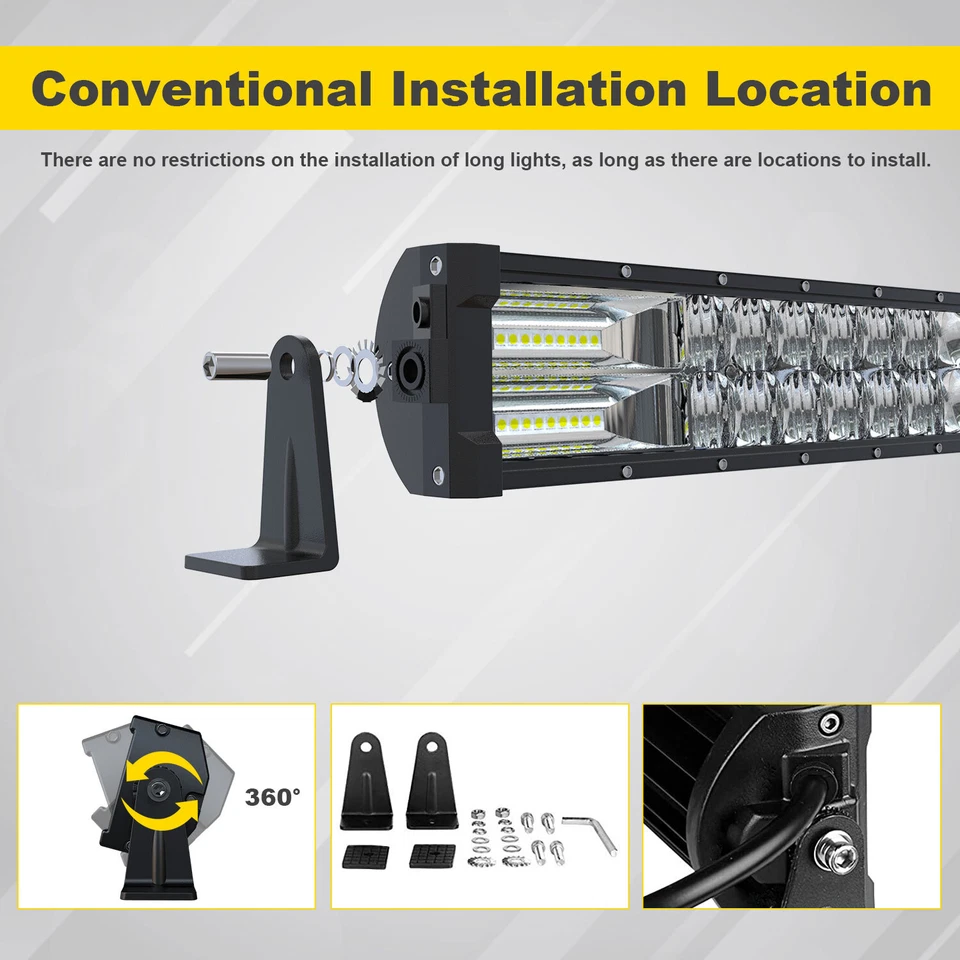 Windshield Roof 52"LED Light Bar + 2x 4" Pods Kit For 2018-2019 JEEP Wrangler JL Foto 4 de 4