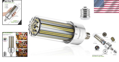 Efficient 100W Corn LED Bulb, Brilliant 3000K Warm White, E26/E39 Large Base - Picture 2 of 10