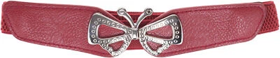 »RETRO BUTTERFLY« Schmetterling TAILLENGÜRTEL Stretch Belt Weinrot Rockabilly - Bild 1 von 2