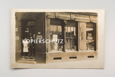 Ansichtskarte/Foto LADEN mit MAGGI+ERDAL EMAILSCHILDERN (Katernberg!?) um 1910