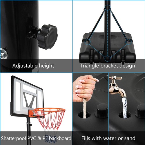 Outdoor Portable Basketball Goals Adjustable Height Basketball Hoop 7ft