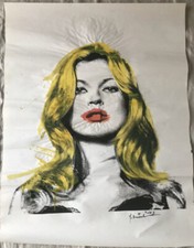 SIGNED MBW Mr Brainwash Kate Moss Screen Print Banksy Andy Warhol Style POP ART
