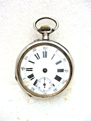 Montre à Gousset Ancienne (vers 1900) - Argent Massif, Mécanique à Clé - Occasion - Style Vintage