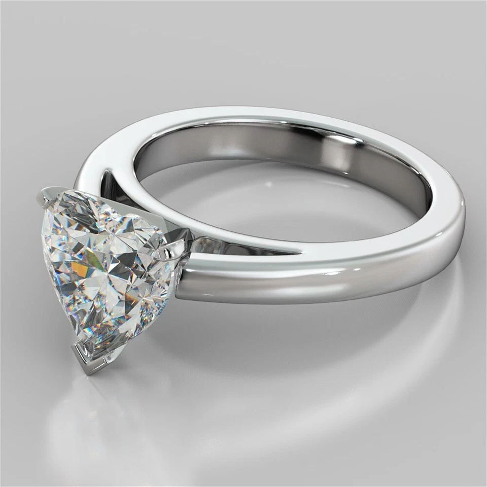 Heart Cut 2.00 Ct Lab Grown Diamond Bridal Ring Solid 14K White Gold size 6 - Image 2 of 4