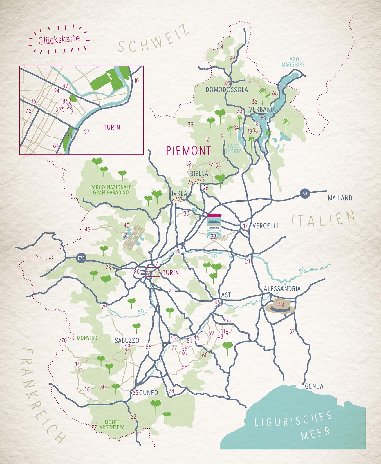 Thumbnail - Glücksorte Piemont Dagmar Beckmann 9783770022465