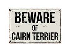 193VS Beware Of Cairn Terrier 8 "x 12" Vintage Aluminum Retro Metal Sign