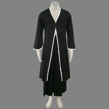 Bleach Kurosaki Ichigo Cosplay Anime Costume Kimono Kendo Black Version
