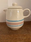 Vintage McCoy Pottery Pink & Blue Creamer #7020 With Lid Excellent Condition