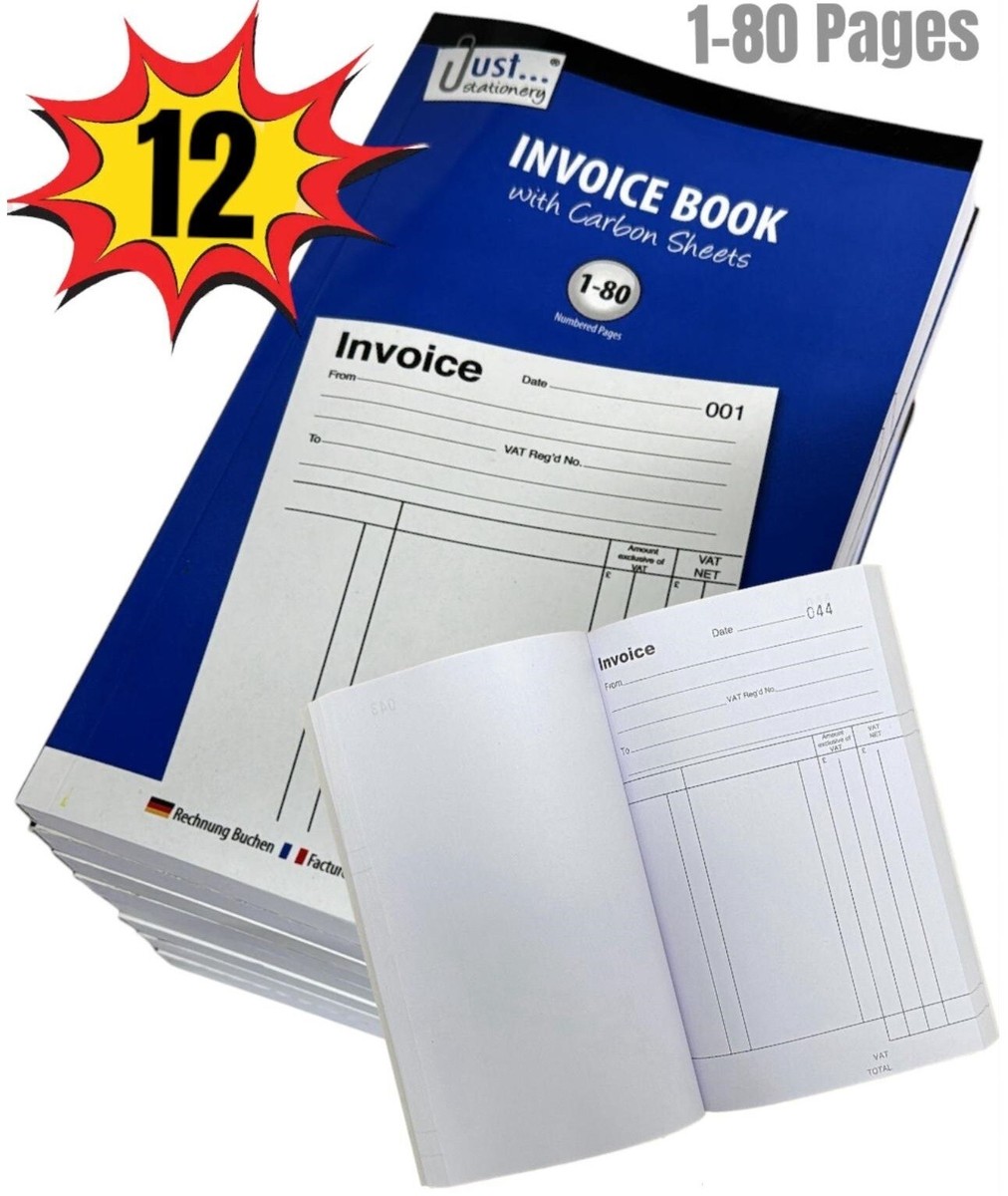 Invoice Book A5 Full Size – 80 Pages, Carbon Copy, Numbered Receipts ...