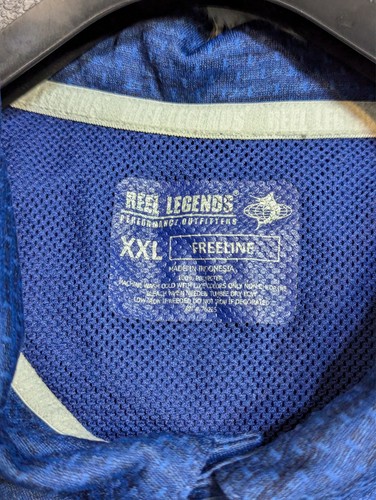 Reel Legends Freeline Polo Fishing Shirt Mens XXL 2XL Blue Golf Vented Outdoors - Picture 11 of 11