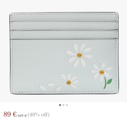 Kate Spade Madison Day Tripper Small Slim Card Holder Crystal Blue Multi - Picture 6 of 6