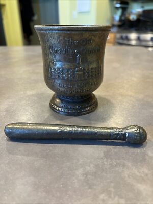 Old Ursuline Convent Brass Pestle Mortar Woman Pharmacy America Xavier Schering