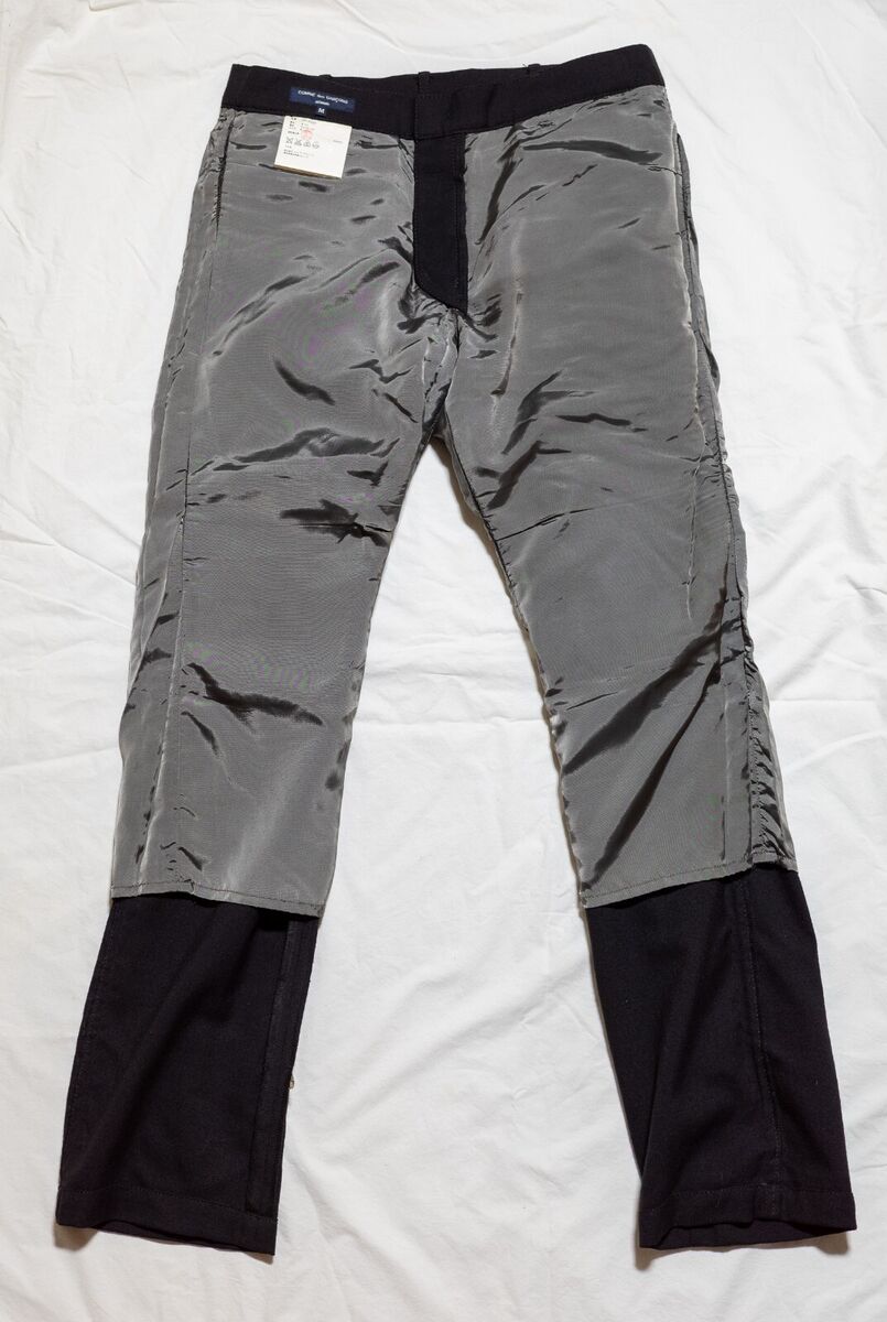 Comme Des Garcons Homme Black Wool Pants With Zipper Pockets Comme Des Garcons Homme Black Wool Pants With Zipper Pockets