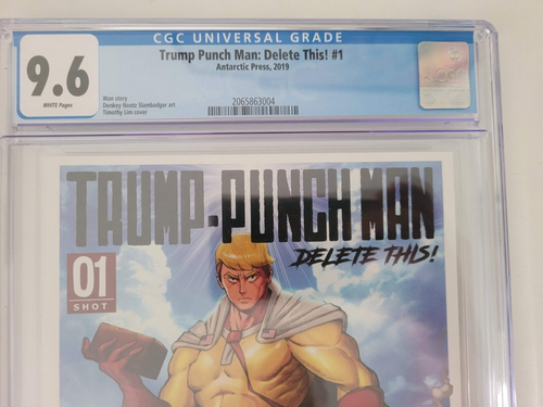 TRUMP PUNCH MAN: DELETE THIS! #1 CGC 9.6 GRADED 2019 ANTARCTIC PRESS COMICS - Picture 3 of 5