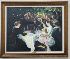 Andrew Weissman “Hip Hip Hurrah” After P.S. Krøyer Oil Painting Framed