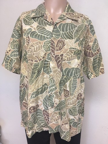 CAMISA HAWAIANA PENDLETON Estampado de Hojas Cuello Lazo Mezcla Rayón TONOS TIERRA L - Imagen 2 de 12
