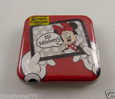 Red Micro fiber cleaning cloth smartphones glasses Minnie Mouse Disney Tin