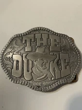 John Wayne "The Duke" Solid Metal Belt Buckle Pewter/Gray in Color