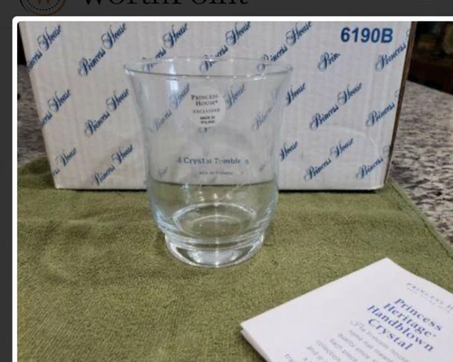 Princess House Heritage Crystal Tumblers Qty.4 Brand New 6190B