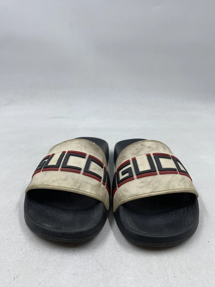 Gucci Ivory Black Rubber Slide Boys Size 2 - Image 2 of 4