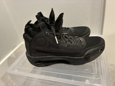 Nike Air Jordan 34 XXXIV Black Cat Sz 8.5 Triple Black Eclipse Plate Shoes EUC
