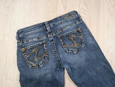 Silver “Eden” Bootcut 'Western Style' Jeans – Y2K Ultra Low Rise – UK Size 6-8