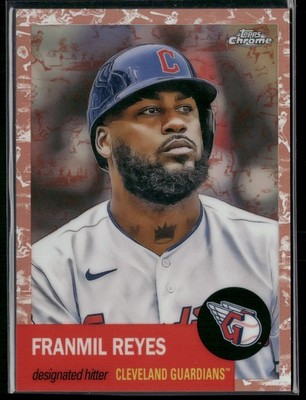 2022 Topps Chrome Anniversary Franmil Reyes Platinum Toile Rose Gold Ref /75