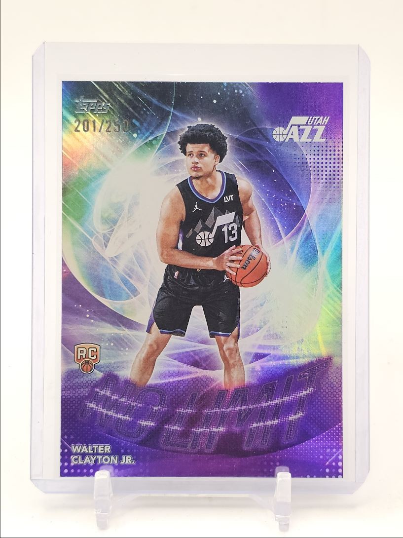WALTER CLAYTON JR 2025-26 TOPPS FLAGSHIP NO LIMIT ROOKIE PURPLE RC /250 Q5939