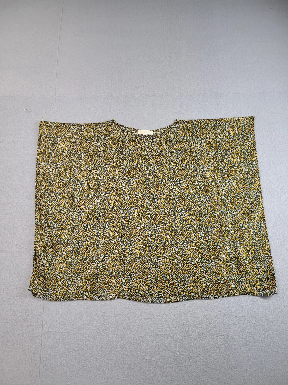 Michael Michael Kors Shirt Womens S/M Navy Floral Sheer Poncho Boho Blouse