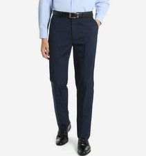 Chaps Men's Flat Front Classic Fit Tailored Suit Separate Pant, Blue, 32Wx29L