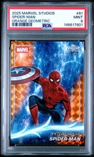 7801 Spider-Man 2025 Topps Chrome Marvel Studios Sapphire #61 Orange /25 PSA 9