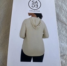 Sage Collective Women's Lightweight Long Sleeve Hoodie, Tan, Size S. CM