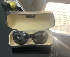 CHANEL 5116-Q Oval Brown Quilted Temple Sungl...