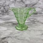 Vtg Indiana Glass Green Depression Tea Room Art Deco Creamer Read Description