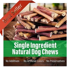 Bully Sticks for Small Dogs  Thin 6 Inch pack of 40