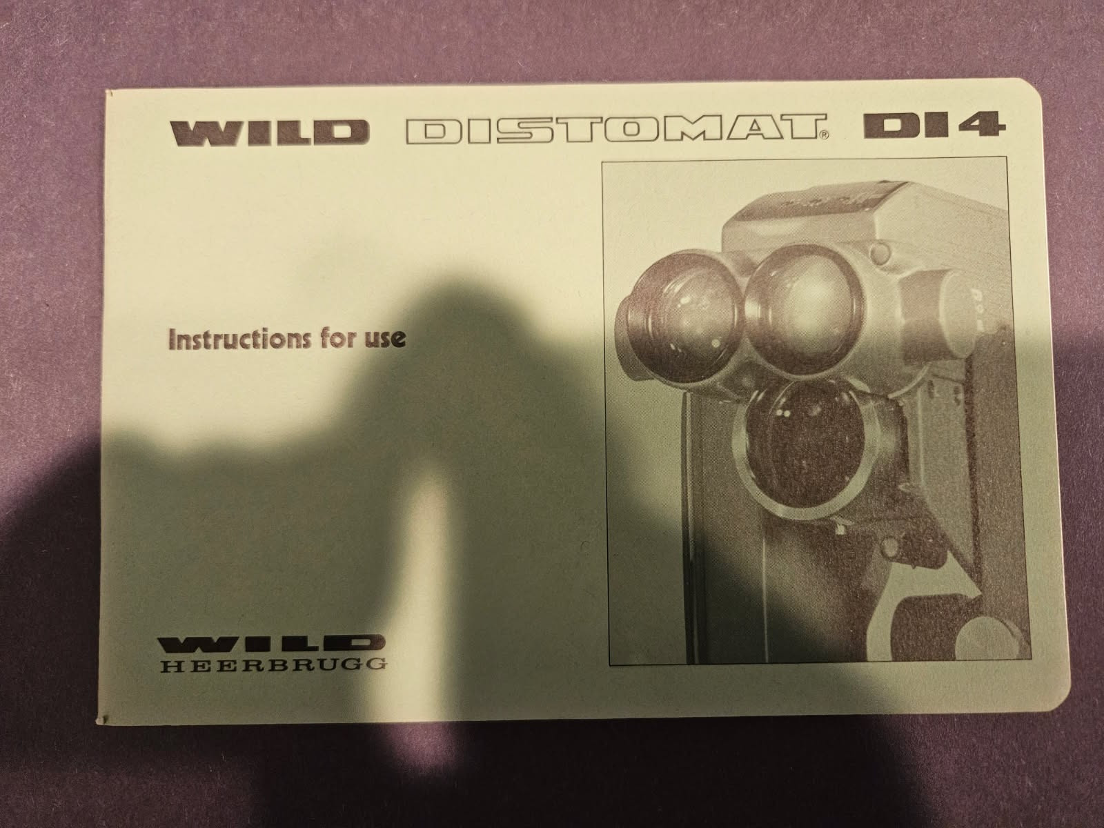 WILD HEERBRUGG DI4 USERS MANUAL FOR WILD DISTOMAT, SURVEYING, OPERATORS