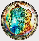 1878-S Ch BU + Semi PL Morgan Dollar  Monster Rainbow Toned 3 Day No Res Auction