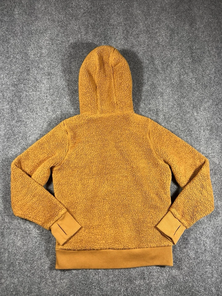 Sudadera con capucha polar Athleta Tugga Sherpa para mujer pequeña manga larga naranja exterior Foto 3 de 4