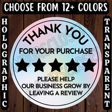 40 THANK YOU STICKERS 2" LABELS SEALS SHOP SMALL 5-STAR REVIEW EBAY STORE
