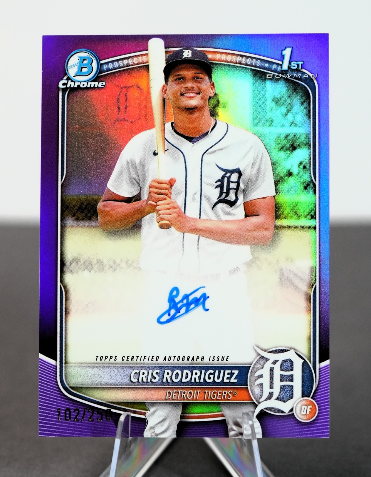 2025 Bowman Chrome CRIS RODRIGUEZ 1st Bowman PURPLE REFRACTOR AUTO #CPA-CR /250