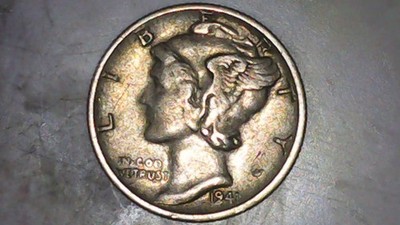 1941 Mercury   S Dime Large S type good condition almost full bands