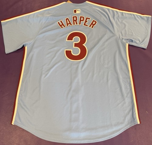 Bryce Harper Nike Authentic Philadelphia Phillies Powder Blue Jersey XL NWT - Picture 5 of 6