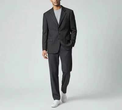Hugo Boss Angelico Parma Blazer Herren (EU) 50 Wolle Schwarz Nadelstreifen - Bild 1 von 4