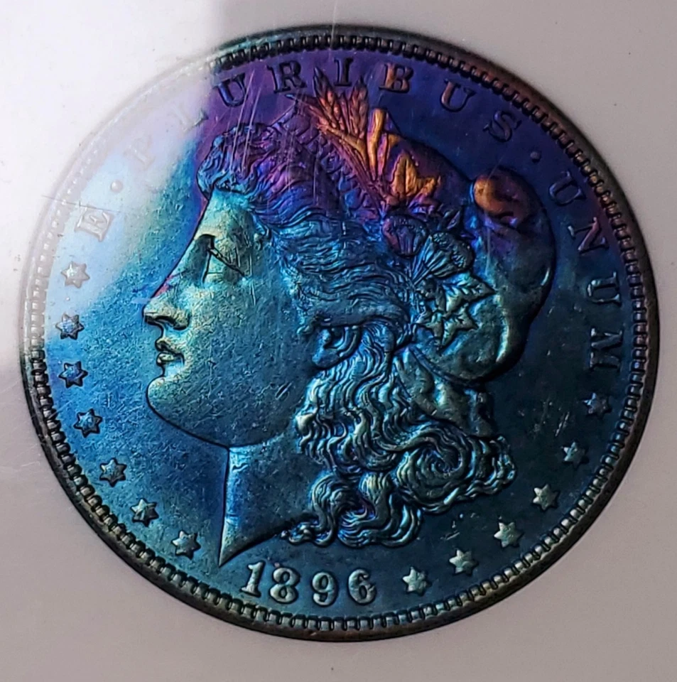 1896-P $1 Morgan Silver Dollar MS65 Nice Toning - Image 3 of 4