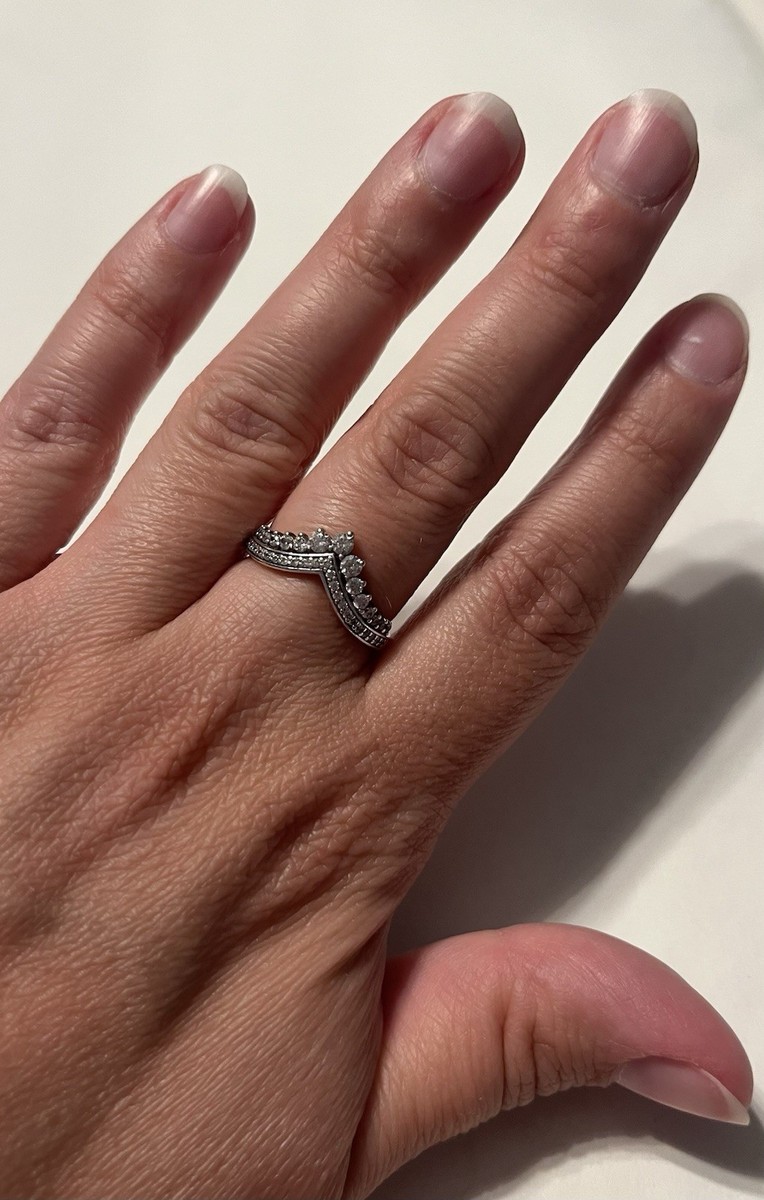Pandora Princess Wishbone Ring Sterling silver Size