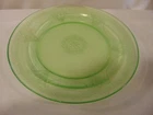 Federal Georgian Green LoveBirds Uranium Depression Glass Dinner Plate