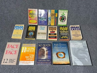 Edgar Cayce Lot of 15 Books on Prophecy, Spirituality, Healing, Reincarnation.
